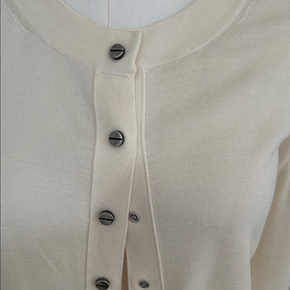 Balenciaga Cream Snap front Cardigan, Size XL, NWOT. - Picture 4 of 12